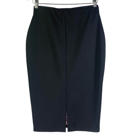 BISOU BISOU Black Beaded Geometric Print Pencil Skirt - Picture 8 of 13